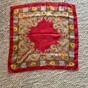 Red Paisley Silk Scarf